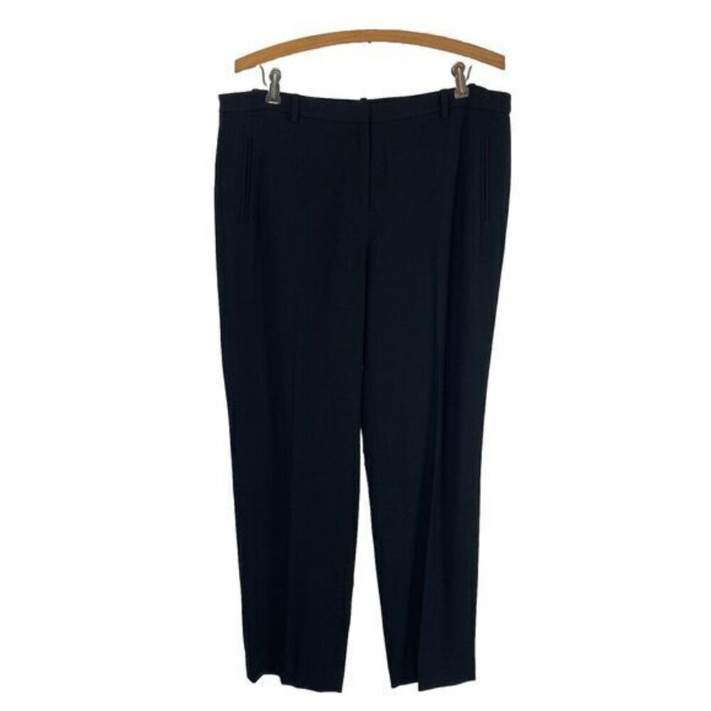 Worth Womens Dress Career Pants Black Flat Creased Trousers Rayon Polyester 10